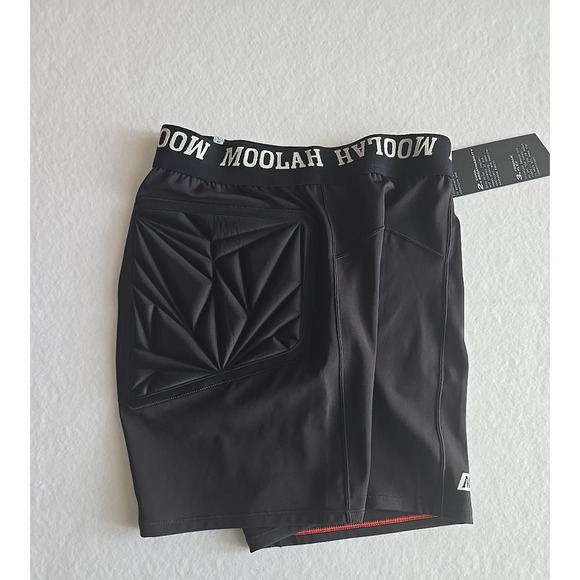 Moolah Womens Solid Black Padded Athletic Compression Shorts -Size S 6mm Padding - Picture 3 of 7